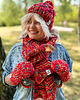 rękawiczki damskie Rękawiczki MERINO 50% handmade ze sznureczkiem ,,Czerwienie" 4