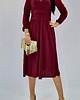sukienki midi damskie Bordowa elegancka sukienka midi draperia r 36-56 1