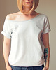 t-shirt damskie Asymetryczny Szary Oversize Bez Nadruku 1