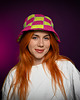 kapelusze damskie Kolorowy szydełkowy bucket hat, dragonfruit & lime green 2