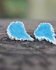 kolczyki ceramiczne Ceramiczne liście pokrzywy - turkusowe kolczyki handmade 7