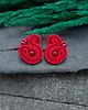 kolczyki soutache Kolczyki sutasz czerwone sztyfty Largo z perłą Preciosa małe lekkie 2