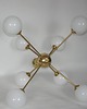 lampy wiszące Żyrandol Sputnik lata 60. Mosiądz i szkło 8x E14 Vintage 7