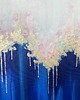 obrazy Granatowy obraz abstrakcyjny ze złotem "Enchanted IV" 60x90 cm 4