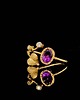 pierścionki zaręczynowe Wiosenny Pąk- Złoty Pierścionek Z Fioletowym Ametystem  I Diamentami 1