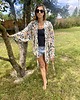 szlafroki damskie Szlafrok narzutka kimono krótkie w kolorową panterkę 2