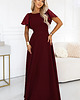 sukienki maxi damskie 694-3 MIRELLA Elegancka rozkloszowana sukienka maxi z cekinami - bordo 5