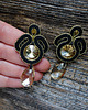 kolczyki soutache Beż, czerń i złoto-  kolczyki soutache 4