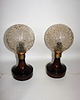 lampy stołowe Para lamp stołowych Hustad, lata 60.  Ceramika i szkło formowane  Vintage 1