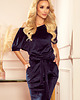 sukienki mini damskie 249-5 CASSIE welurowa sukienka - GRANATOWA 1