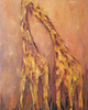 obrazy Obraz olejny ręcznie malowany 125x62 Żyrafy 1
