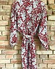 szlafroki damskie Szlafrok narzutka kimono w kontrastujący wzór kwiatowy 6