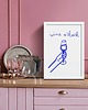 plakaty PLAKAT wino, niebieska grafika, wine o clock, ozdoba do kuchni 5