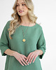 sukienki midi damskie Lniana Sukienka PEONY EUCALYPTUS GREEN 4