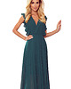 sukienki maxi damskie 315-1 EMILY sukienka z falbankami - zielona 5