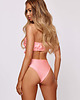 stroje kąpielowe i kostiumy kąpielowe damskie Komplet bikini brzoskwiniowy top bandeau z wiązaniem Manila 9