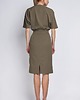 sukienki midi damskie SUKIENKA DOPASOWANA DOŁEM, SUK123 khaki 1