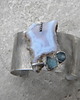 bransoletki wire wrapping Chalcedon / akwamaryn    - BRANSOLETA MANKIET - CUFF 1