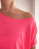 t-shirt damskie Koszulka Fluo róż Oversize Bez Nadruku 3