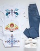 t-shirt damskie T-shirt Ludowa gwiazdka biały odCZAPY 3