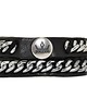 bransoletki skórzane Bransoleta Silver Chain on Black Leather 3