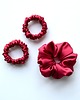 gumki do włosów All in red  - zestaw jedwabnych scrunchie  - nasycona malina 1