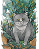 kartki okolicznościowe - wydruki Chonky Cat - baśniowa pocztówka A6, 10,5 x 14,8 cm 2