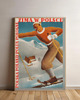 grafiki i ilustracje PLAKAT ZIMA W POLSCE 50X70  RETRO VINTAGE NARTY GÓRY 3