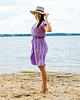 sukienki midi damskie Lawendowa Muślinowa Sukienka Midi W Stylu Boho 2