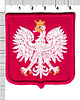 naszywki na ubrania Naszywka naprasowanka GODŁO POLSKI CZERWONE termo haft POLSKIE 6x5,5cm 1