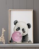 obrazy i plakaty do pokoju dziecięcego Plakat Panda z gumą balonową P116 2