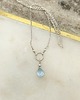 srebrne naszyjniki Kropla na łańcuszku - Topaz swiss blue 1