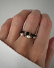 pierścionki elastyczne Zestaw dwóch pierścionków elastycznych czarny turmalin perła 3