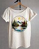 t-shirt damskie Wakacje góry Waniliowy oversize 1