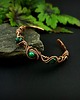 bransoletki wire wrapping Miedziana bransoleta mankietowa z malachitem 4