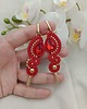 kolczyki soutache Długie kolczyki sutasz na wesele, czerwone kolczyki 1