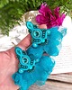 kolczyki soutache Peony Turquiose kolczyki sutasz z kwiatami turkusowe 1