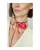 chokery Rozowy choker z jedwabiu 1