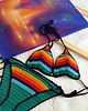 stroje kąpielowe i kostiumy kąpielowe damskie Bikini szydełkowe z tęczowym akcentem 1