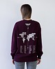 bluza bez kaptura damska Zaznacz odwiedzone państwa - bakłażanowa bluza dla podróżnika bez kaptura 7