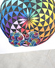 kolczyki drewniane 6726 kolorowe, niepowtarzalne, duże, dwustronne kolczyki; mandala 4