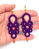 kolczyki soutache Kaya energetyczne pomarańczowo fioletowe kolczyki sutasz 1