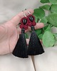 kolczyki soutache Kolczyki bordowe czarne z onyksami chwosty, sutasz 3