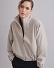 kurtki damskie 100% wełniana Kurtka bomber Aspen look melanżowy beż z wąskim rękawem 3