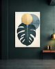 obrazy Geometryczna monstera - Obraz na płótnie - Druk, Blejtrama - Loft #68 1