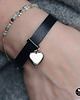bransoletki skórzane black silver love 17 1
