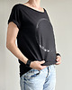 t-shirt damskie Czarne koło na czarnym Oversize 4
