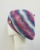 czapki damskie Wiosenny beret damski z antenką ręcznie robiony bawełna one size 2