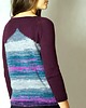 swetry damskie  bakłażanowy sweterek z kolorowym tyłem No.1 2