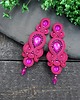 kolczyki soutache Kolczyki sutasz różowe Keira wieczorowe eleganckie z kryształkami 2